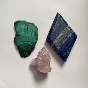 Elegant Gemstone Trio - Green, Blue, and Purple Accents